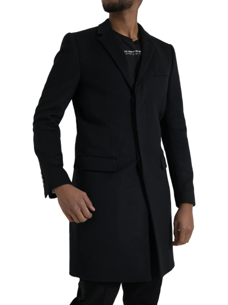 Black Single Breasted Trench Coat Jacket alternative