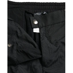 Black Cotton Blend Skinny Pants
