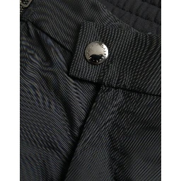 Black Cotton Blend Skinny Pants