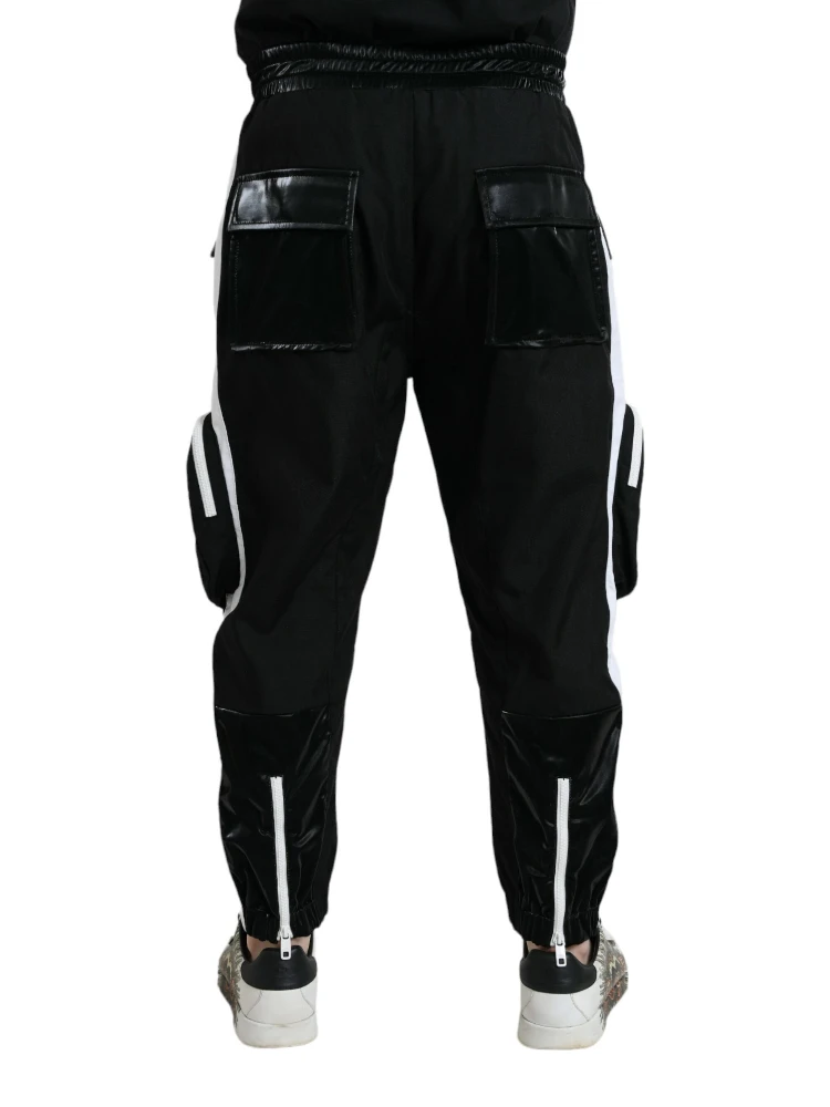 Black Nylon Cargo Jogger Men Sweatpants Pants alternative