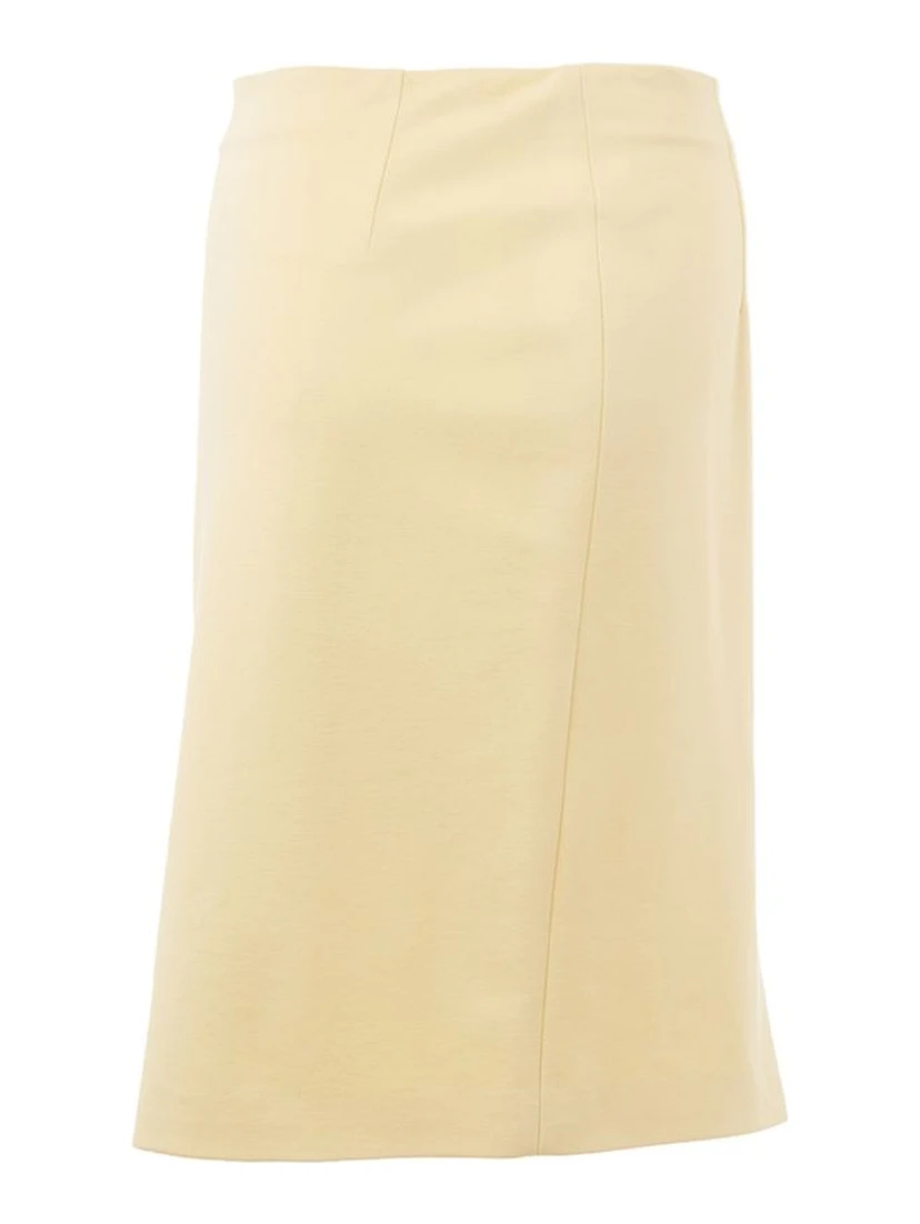 Yellow Viscose Midi Skirt