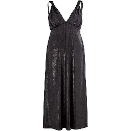 Black polyester cocktail women's dress.