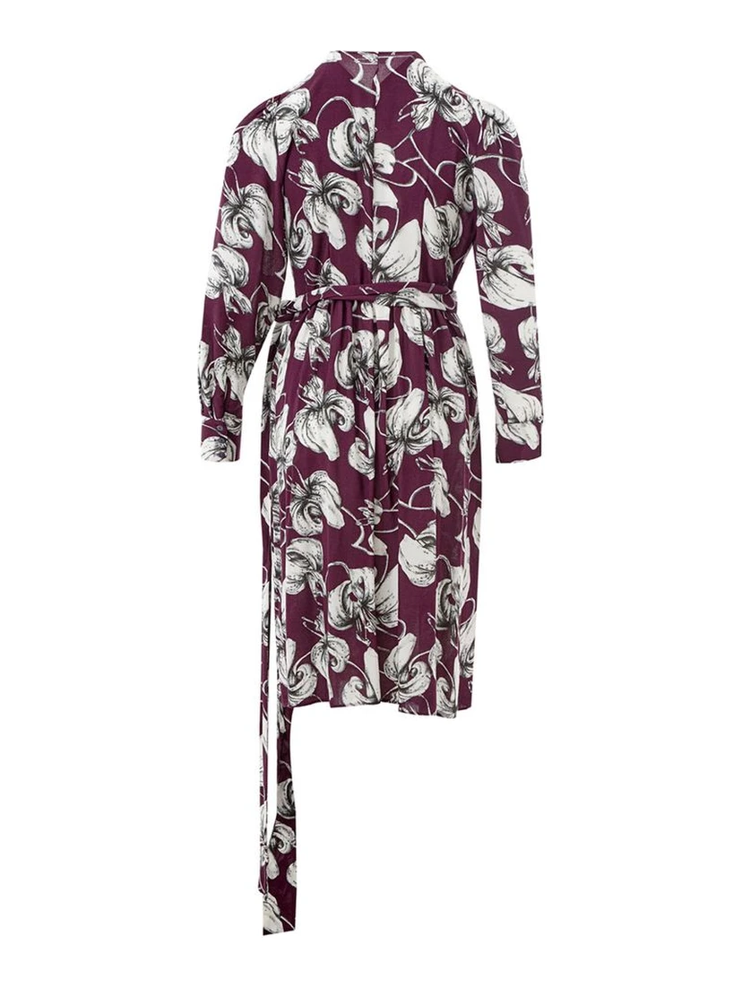 Purple Viscose Casual Dress