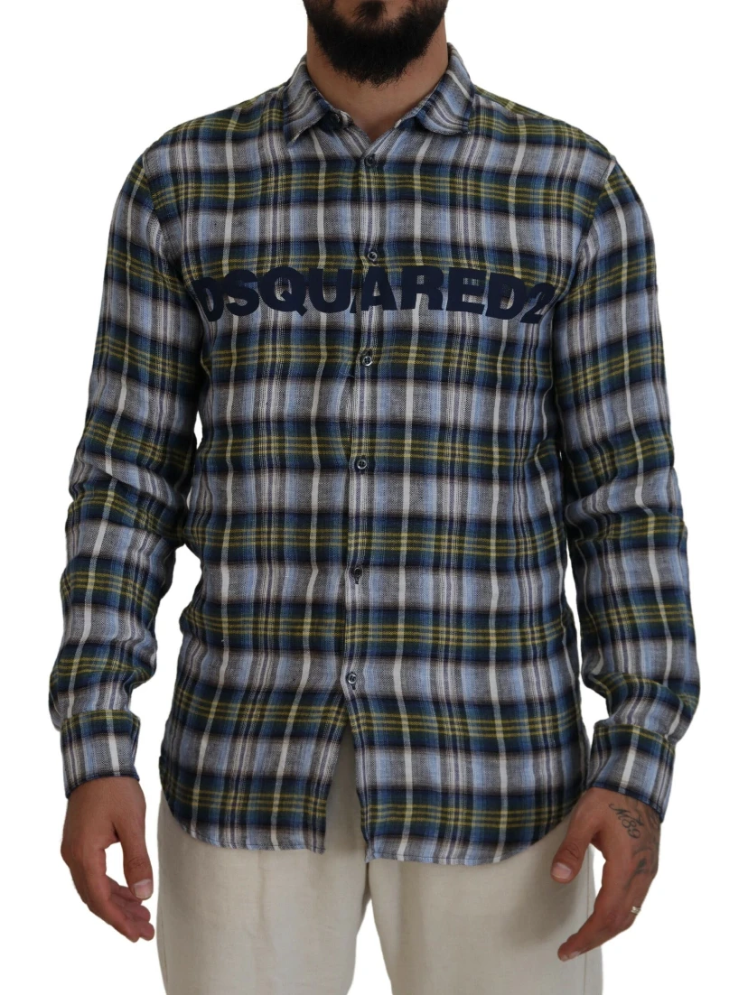 Multicolor Checkered Casual Men Long Sleeves Shirt