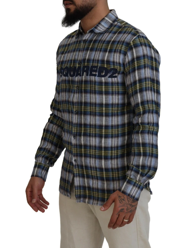 Multicolor Checkered Casual Men Long Sleeves Shirt alternative