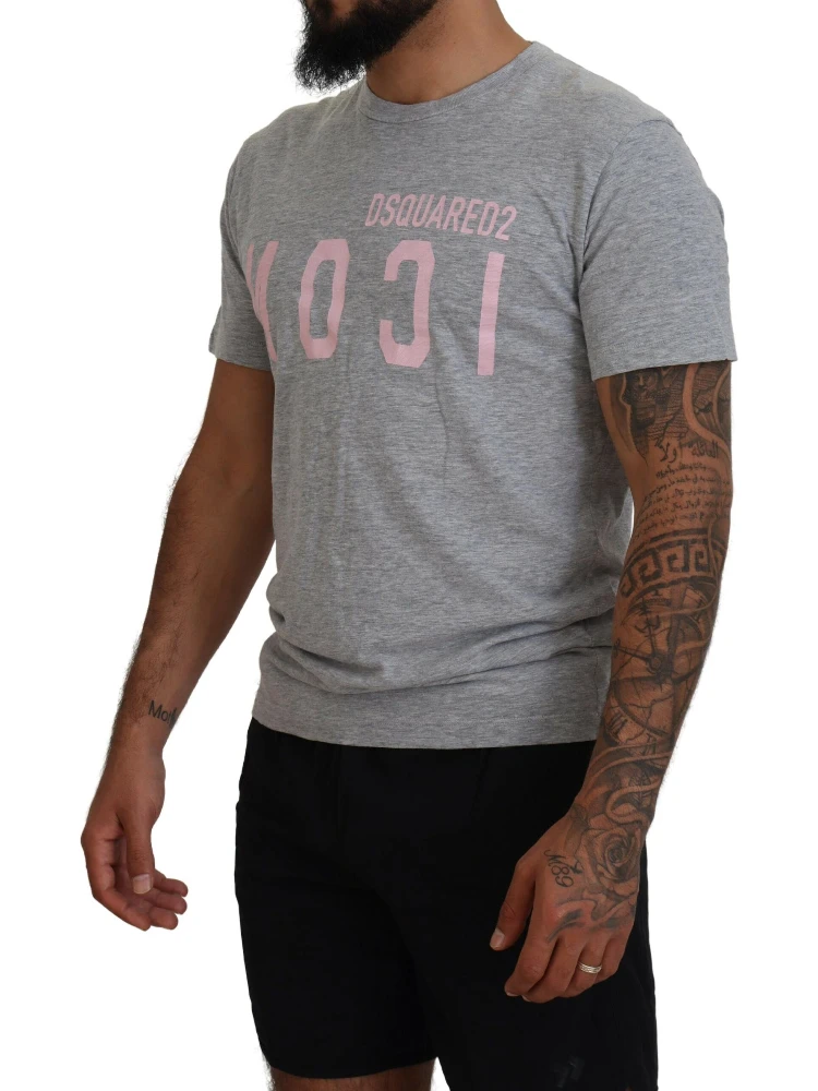 Gray Logo Cotton Short Sleeves Crewneck T-shirt alternative
