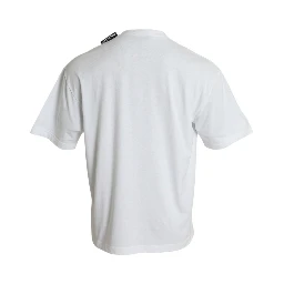 Off White Cotton Jersey Round Neck T-shirt