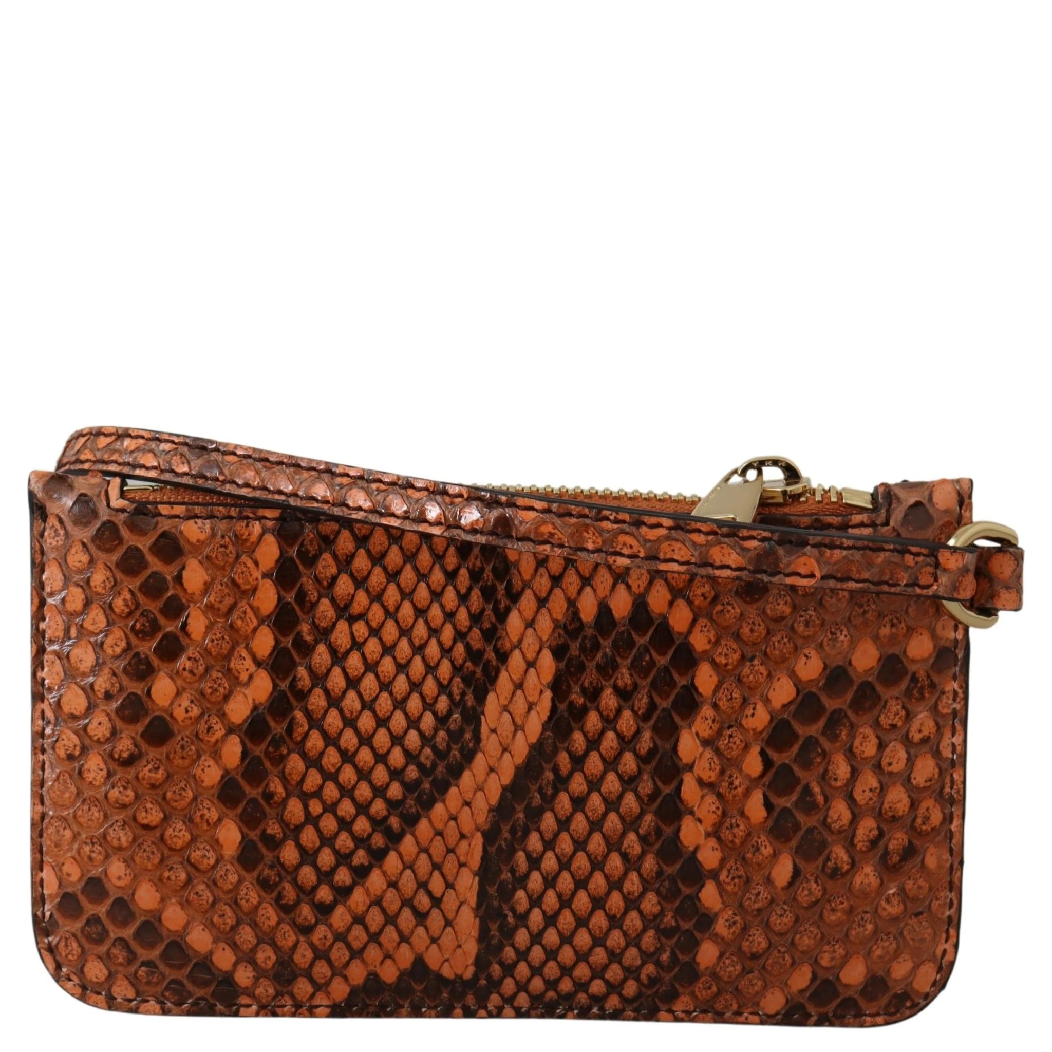 Brown Leather Coin Purse Wristlet Mirror AGNESE Wallet