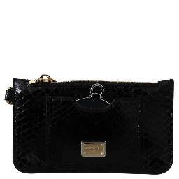 Black Leather Coin Purse Wristlet Mirror Agnese Wallet