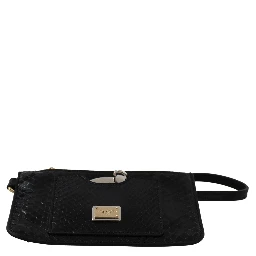 Black Leather Coin Purse Wristlet Mirror Agnese Wallet