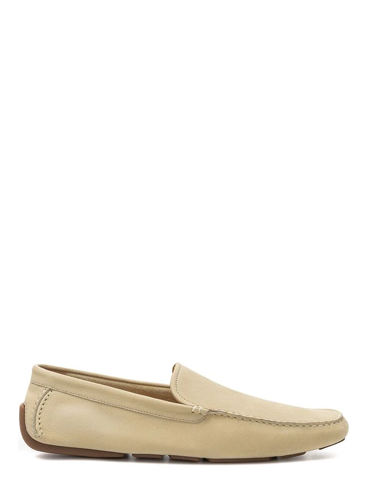 Beige Leather Moccassin