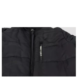 Black Nylon Hooded Parka Coat Winter Jacket
