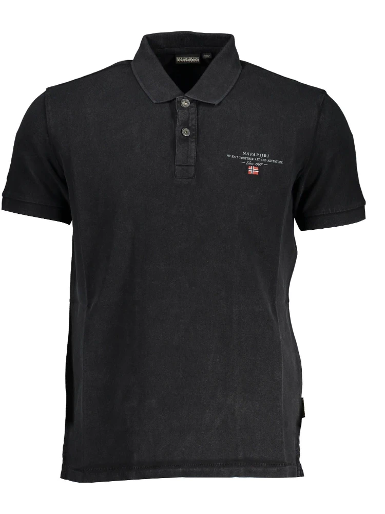 Black Cotton Polo Shirt