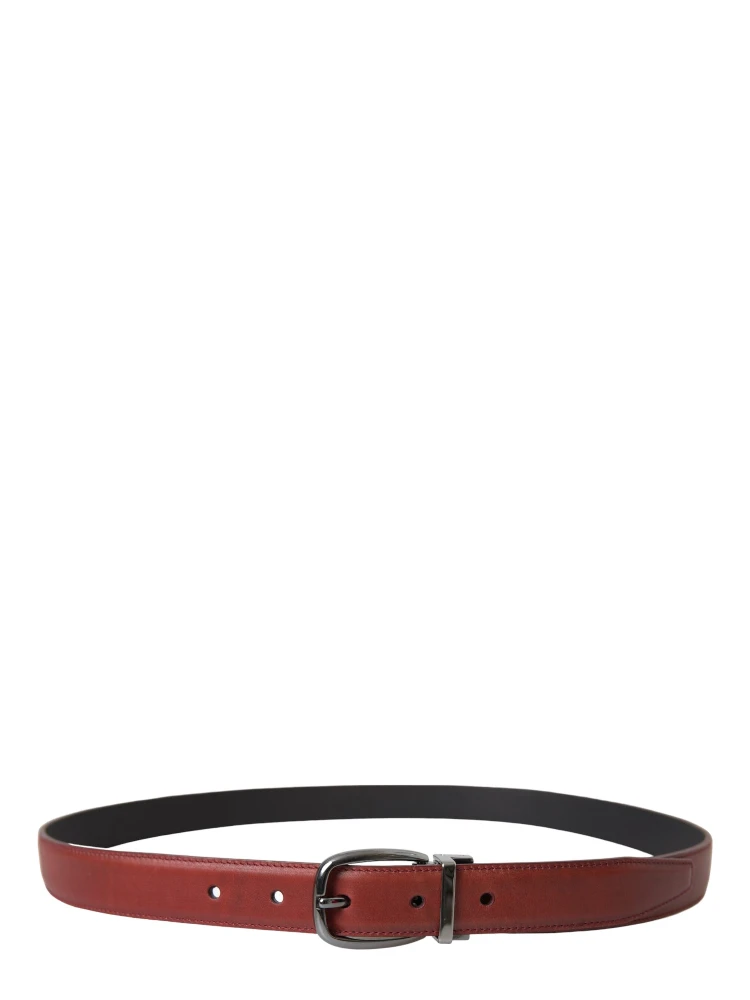 Brown Leather Silver Metal Buckle Belt Men alternative