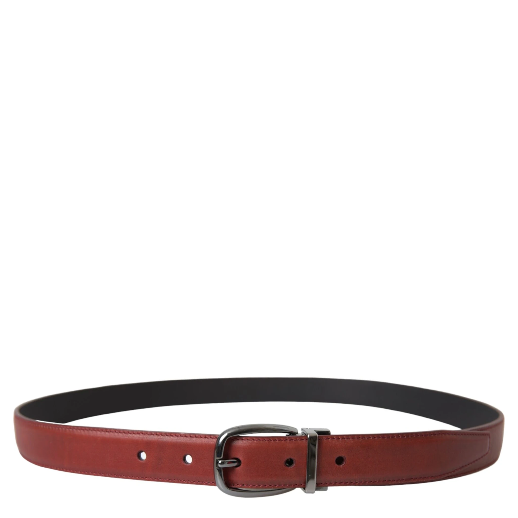 Brown Leather Silver Metal Buckle Belt Men