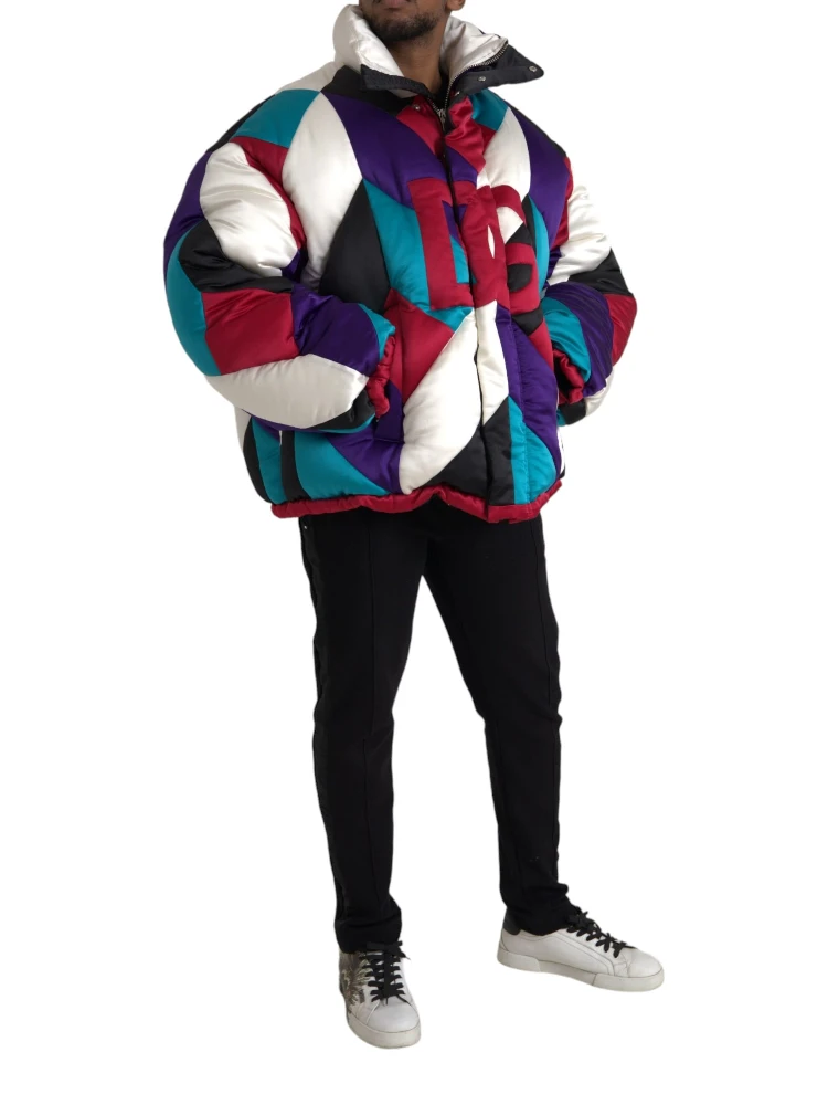 Multicolor Logo Windbreaker Puffer Jacket alternative