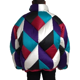Multicolor Logo Windbreaker Puffer Jacket