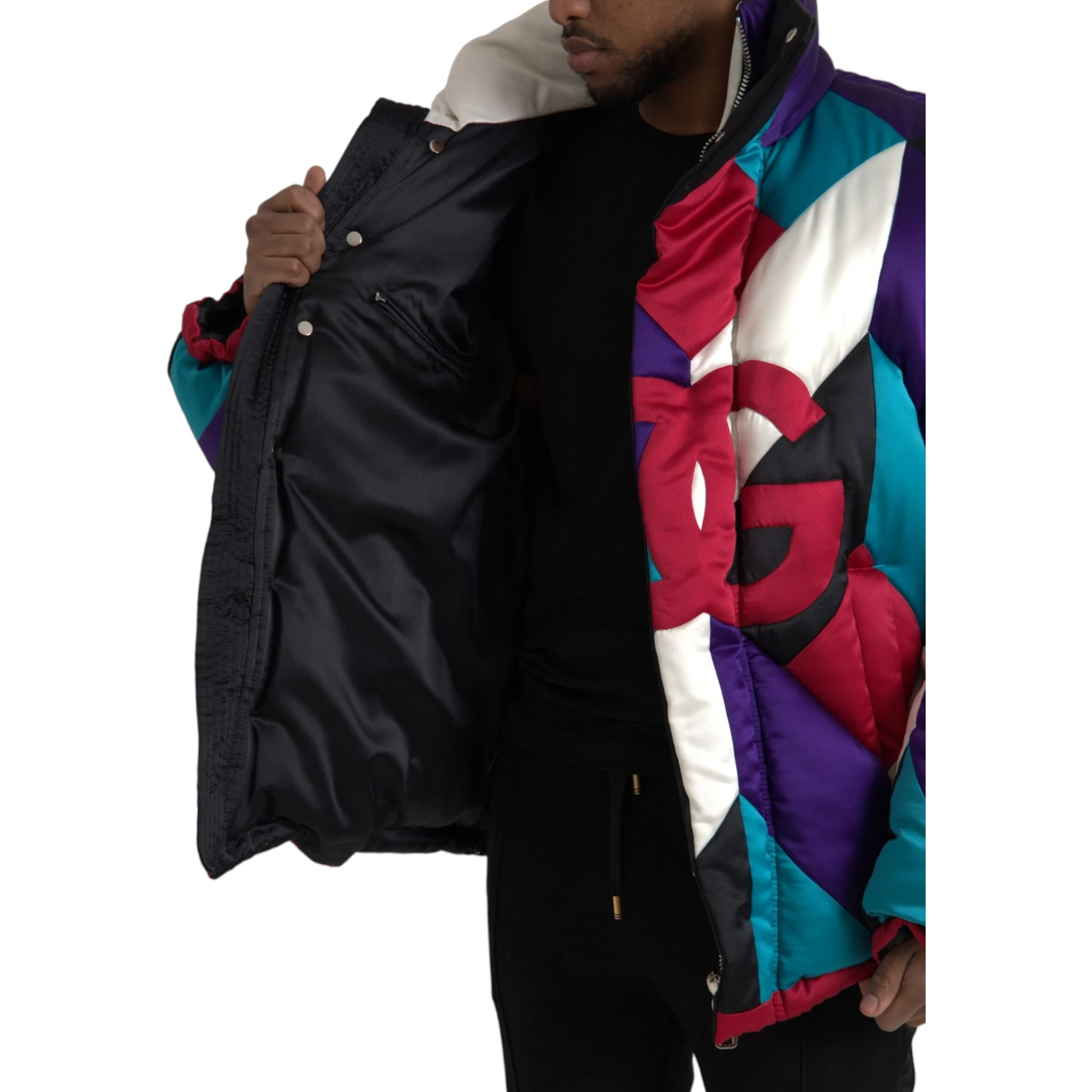 Multicolor Logo Windbreaker Puffer Jacket
