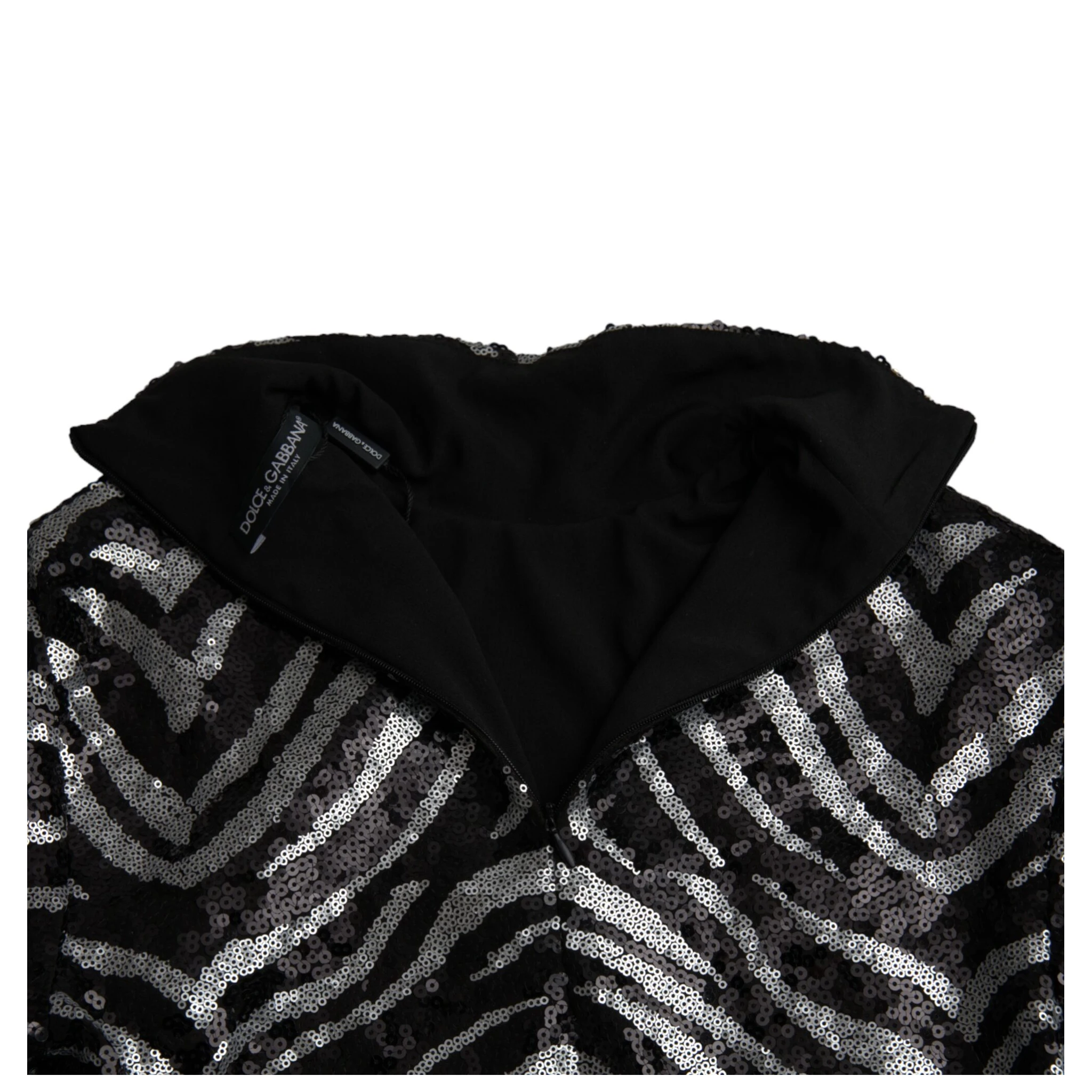 Black Silver Sequined Polyester Sweater