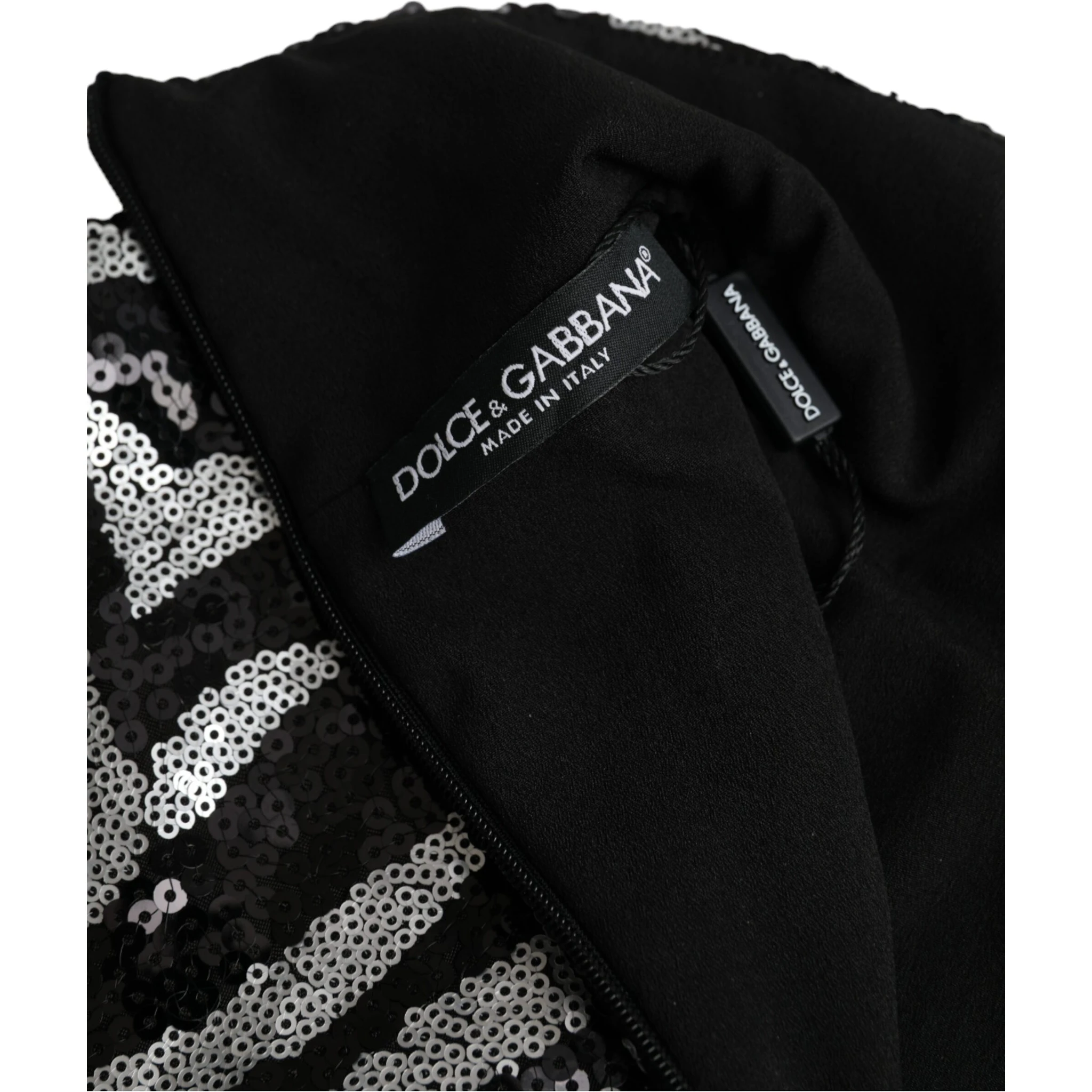Black Silver Sequined Polyester Sweater
