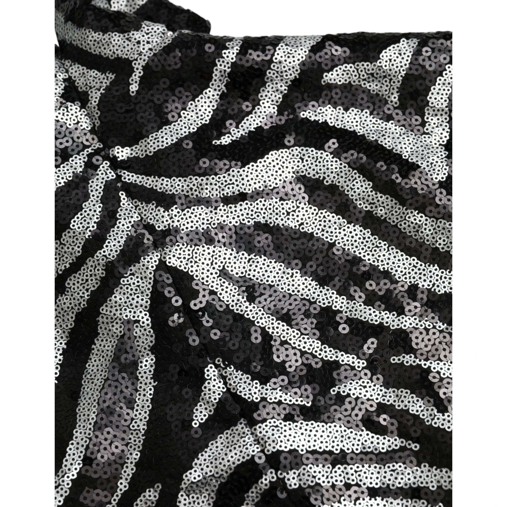 Black Silver Sequined Polyester Sweater
