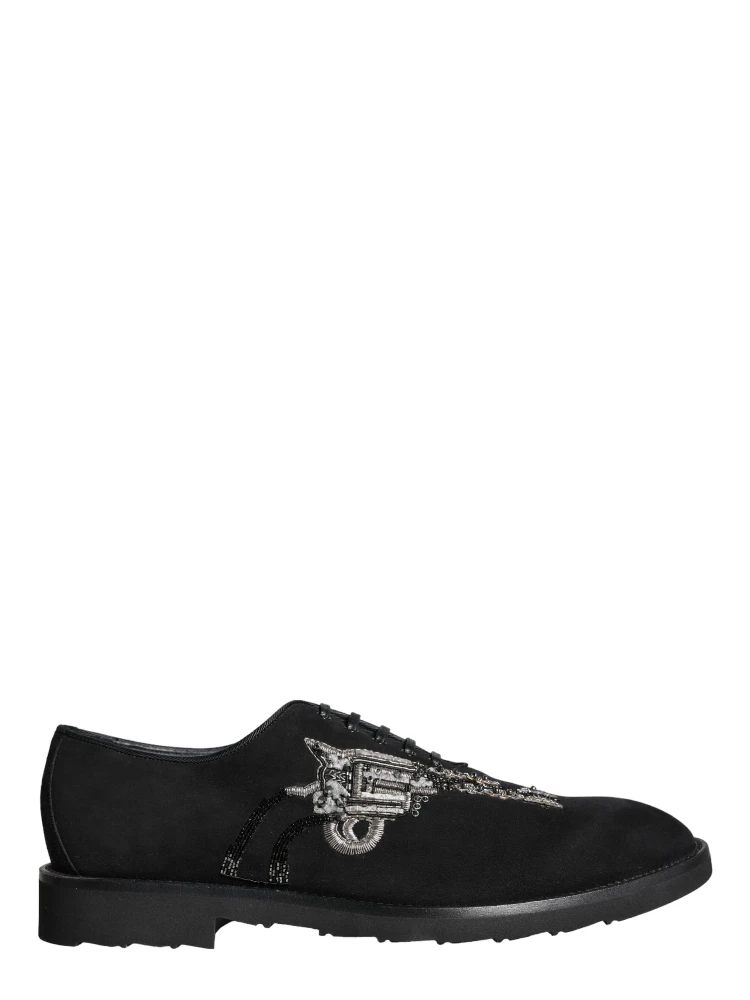 Black Suede Sicilia Lace Up Formal Shoes