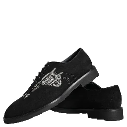 Black Suede Sicilia Lace Up Formal Shoes