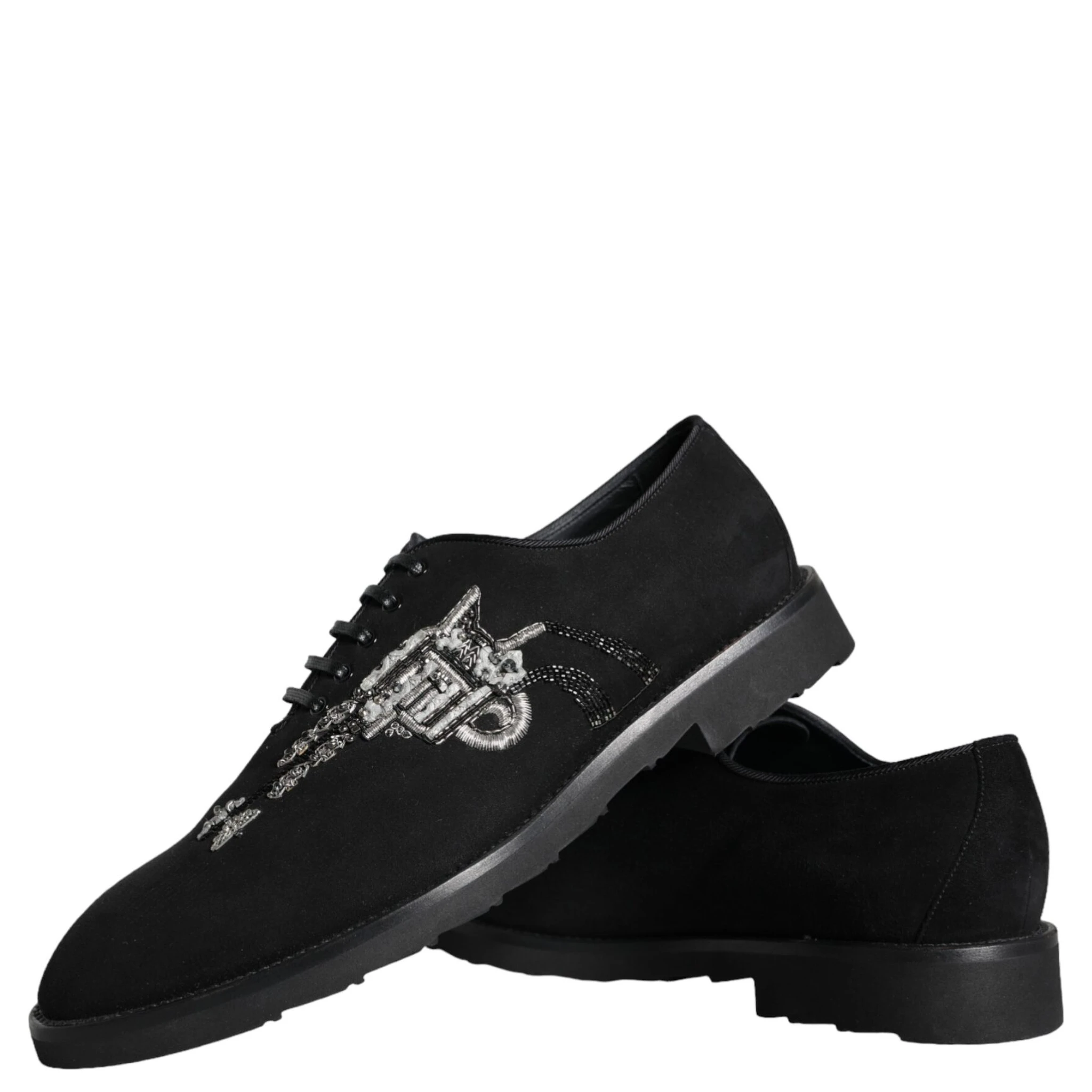 Black Suede Sicilia Lace Up Formal Shoes