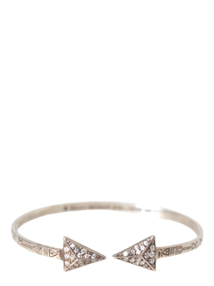 Arrow Crystal 925 Silver Bangle Bracelet Women