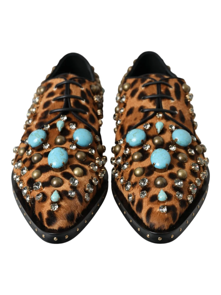 Brown Leopard Hair Crystal Dress Broque Shoes alternative