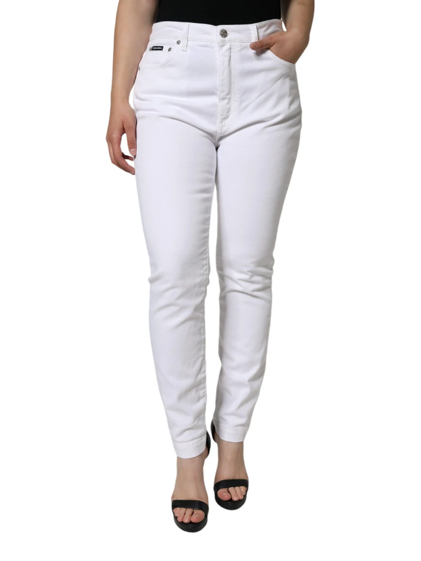 White Cotton Stretch AUDREY Skinny Jeans