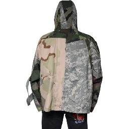 Multicolor Camouflage Full Zip Hooded Jacket