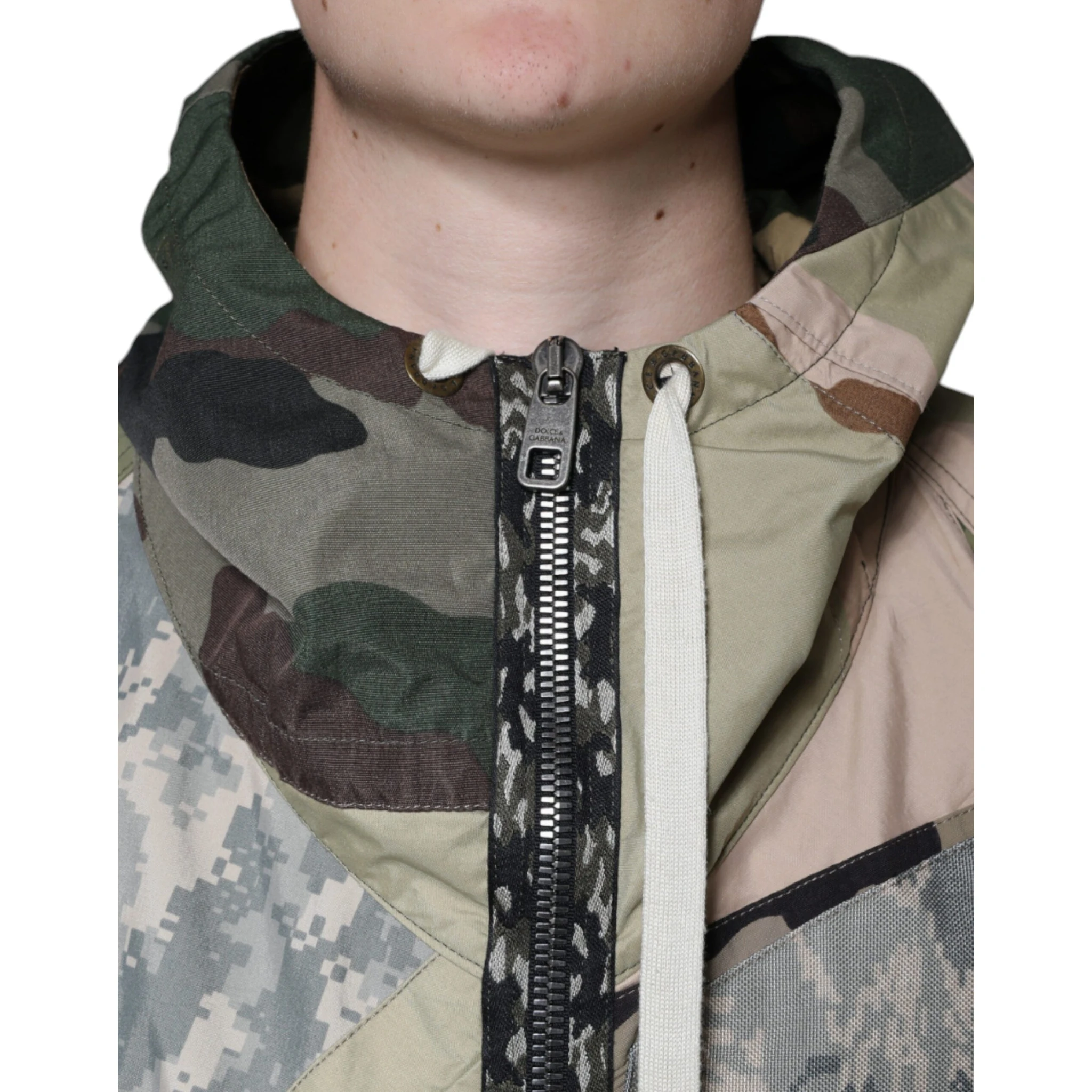 Multicolor Camouflage Full Zip Hooded Jacket