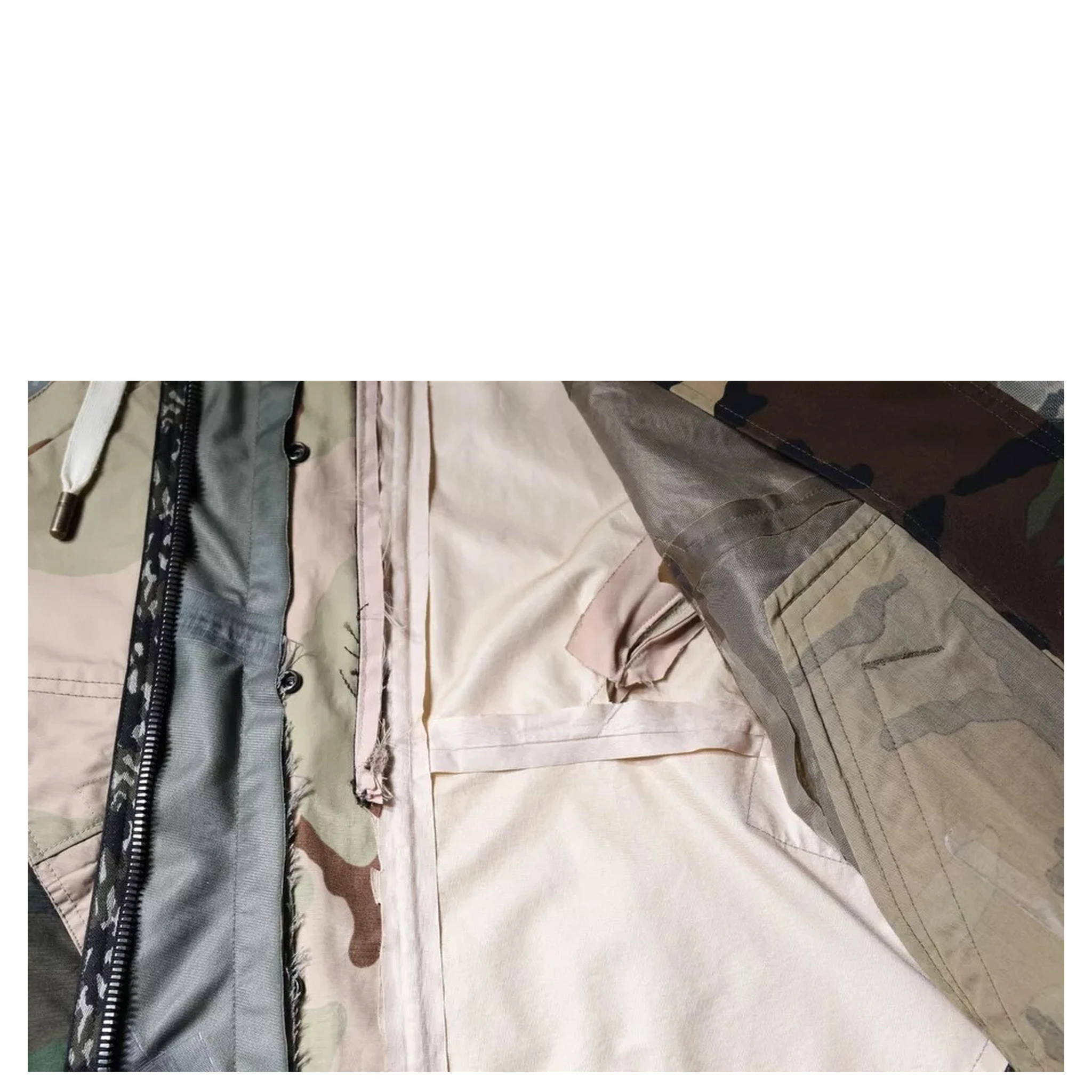 Multicolor Camouflage Full Zip Hooded Jacket