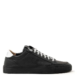 Black Leather Athletic Sneakers