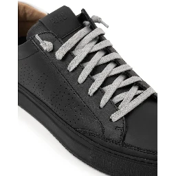 Black Leather Athletic Sneakers