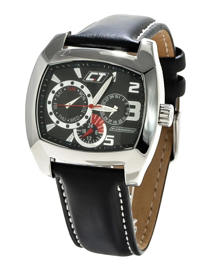 Black Leather Dress Watch