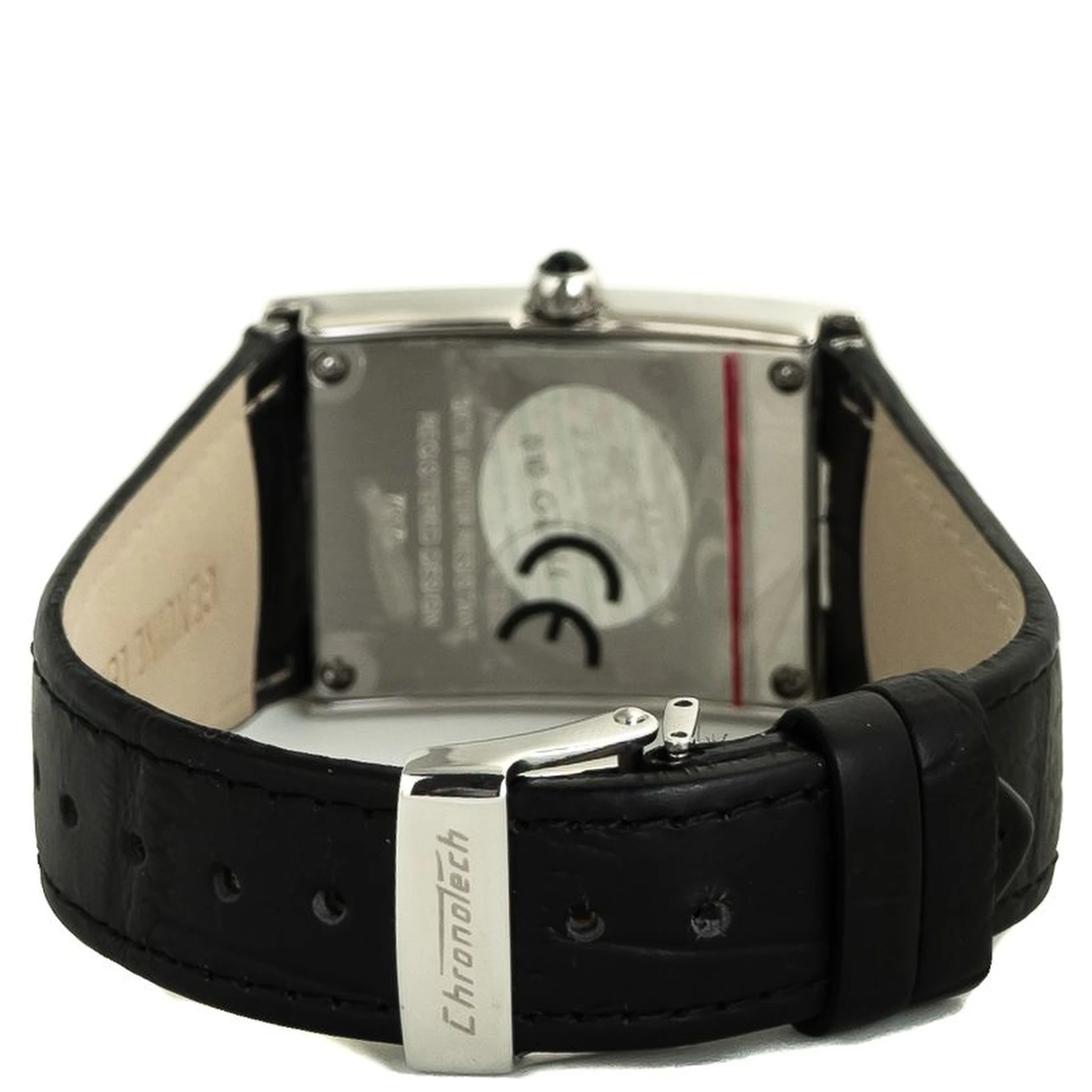 Black Leather Dress Watch