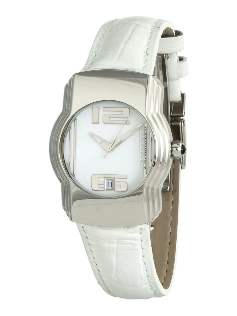 White Leather Dress Watch