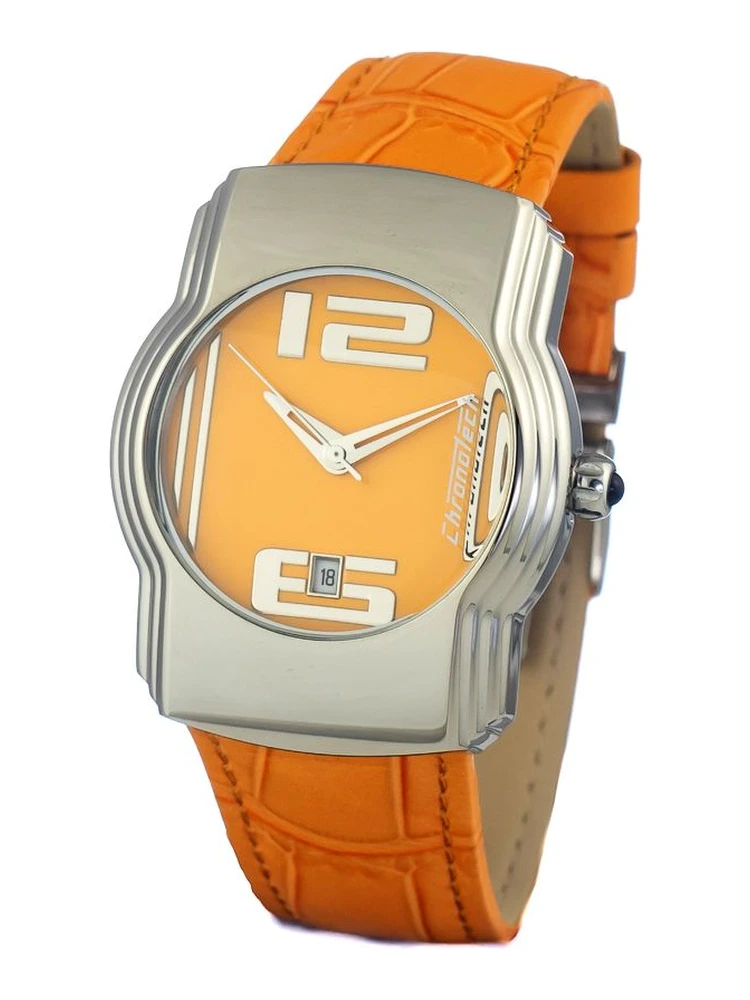 Orange Leather Dress Watch