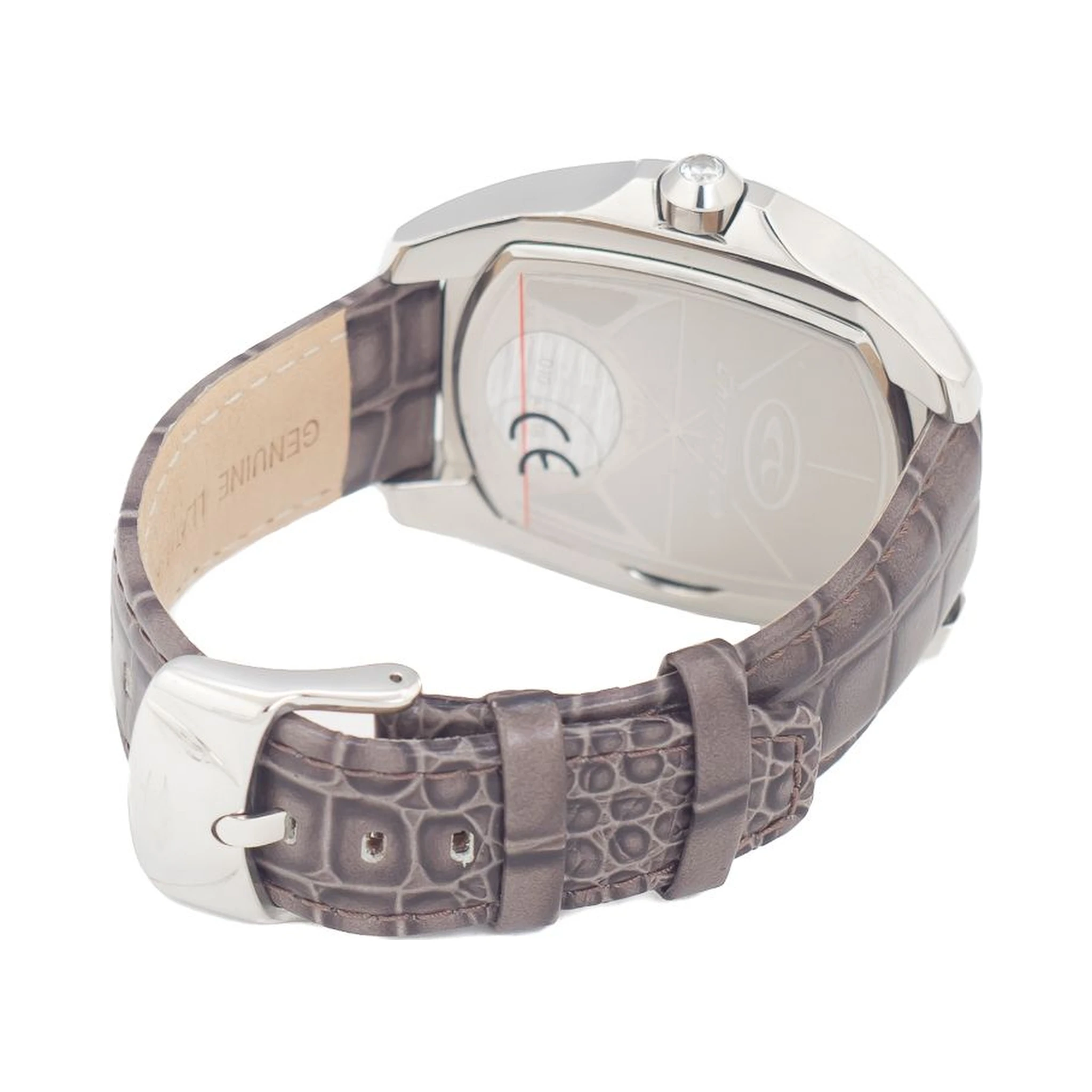 ساعة يد رسمية من الجلد الرمادي
