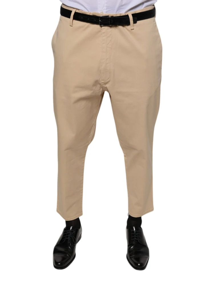 Beige HOUSTON Men Cropped Dress Pants
