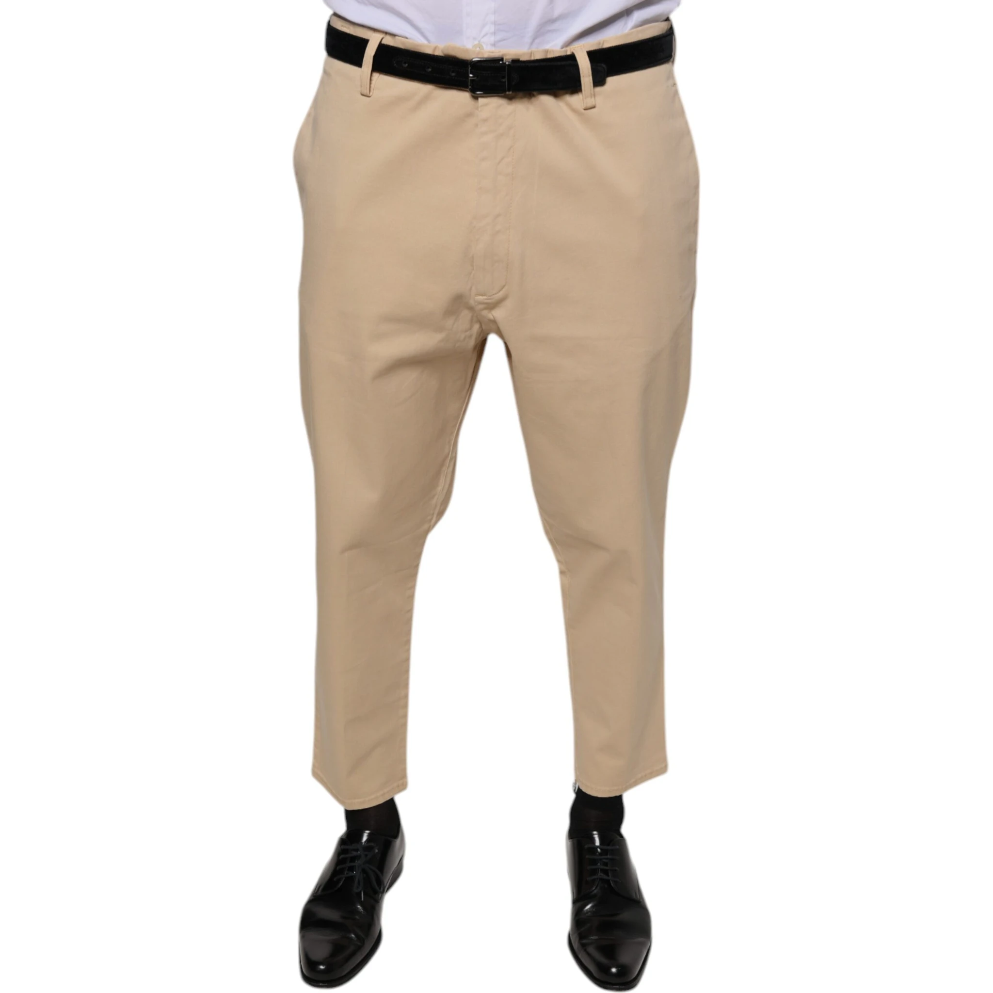 Beige HOUSTON Men Cropped Dress Pants