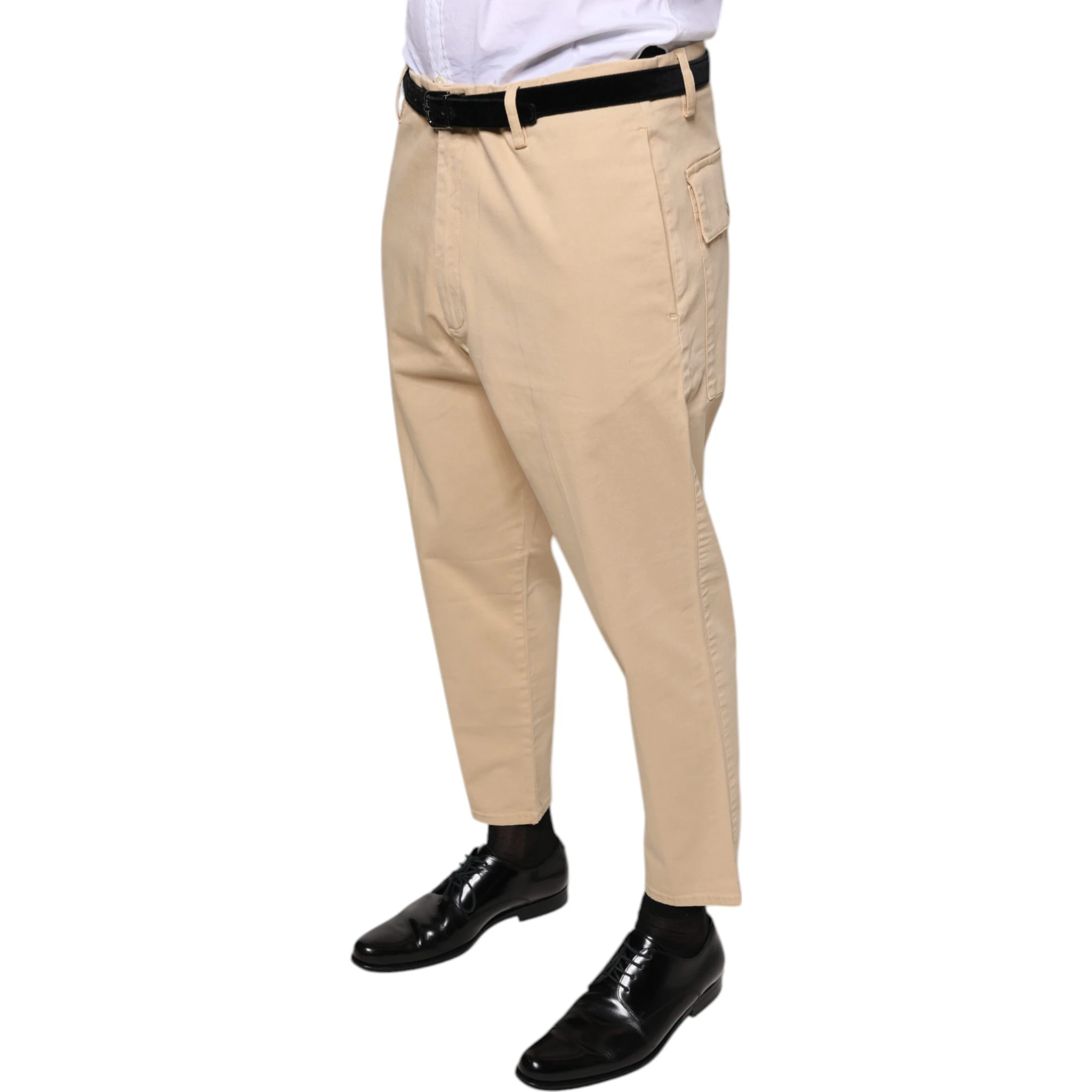Beige HOUSTON Men Cropped Dress Pants