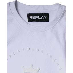 White Embossed Logo Crew Neck Men Sweatshirt Sweater