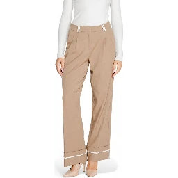 Brown Recycled Polyester Casual Pants