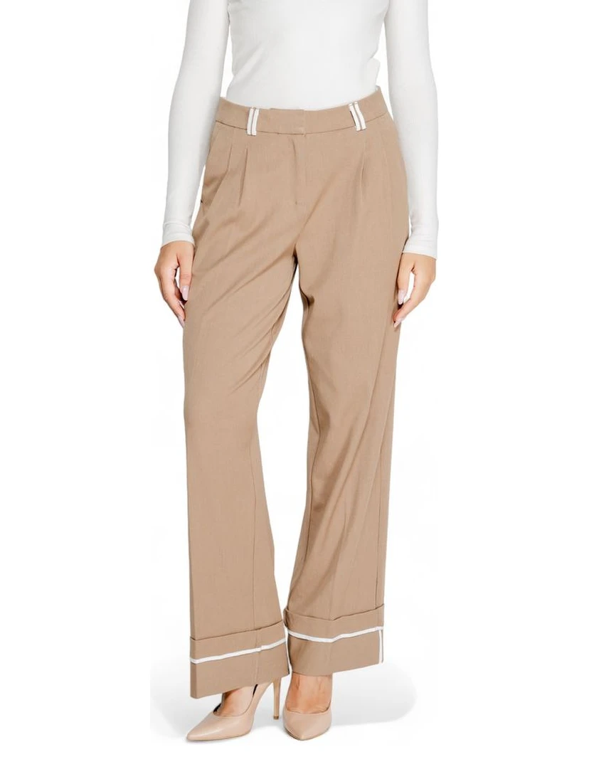 Brown Recycled Polyester Casual Pants