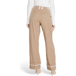 Brown Recycled Polyester Casual Pants