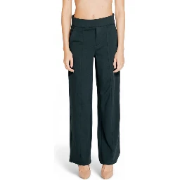 Green Viscose Flared Pants