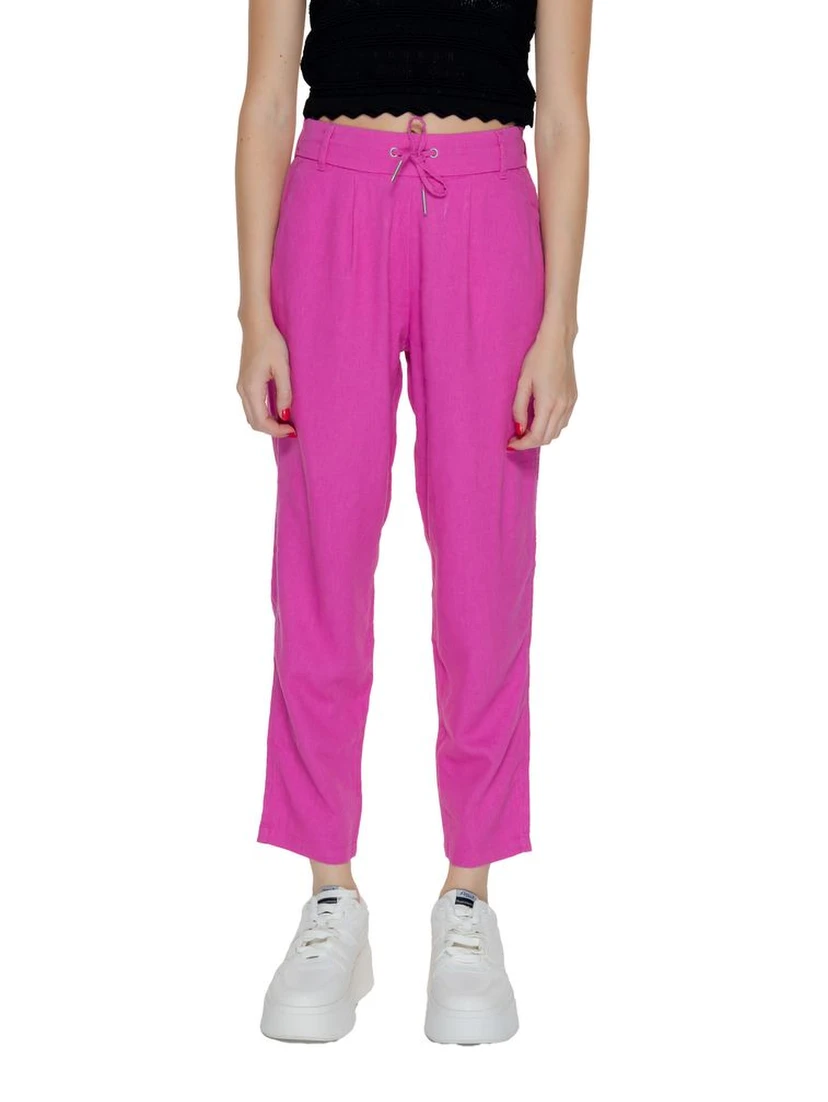 Multicolor Linen Casual Pants